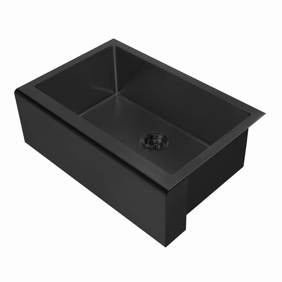 Whitehaus WHNPL3020-MBLK Noah Plus Single Bowl Undermount Sink Set