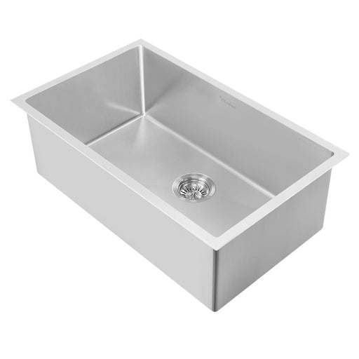 Whitehaus WHNPL3318-BSS Noah Plus Heavy Duty Single Bowl Dual-Mount Sink Set