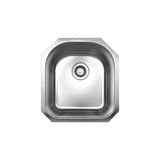 Whitehaus WHNU1618 Noah's Collection Brushed Stainless Steel Single D-Shaped Bowl Undermount Sink