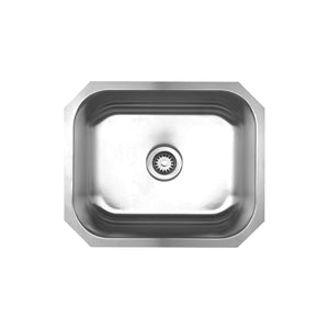 Whitehaus WHNU2016 Noah's Collection Brushed Stainless Steel Single Bowl Undermount Sink
