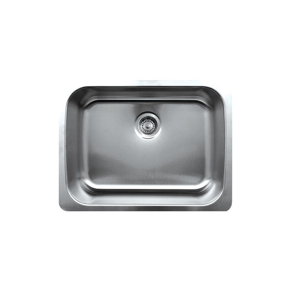 Whitehaus WHNU2519 Noah's Collection Brushed Stainless Steel Single Bowl Undermount Sink