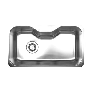 Whitehaus WHNUA3016 Noah's Collection Brushed Stainless Steel Single Bowl Undermount Sink