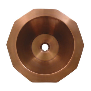 Whitehaus WHOCTDWV16-OCS Copperhaus Decagon Shaped Above Mount Copper Bathroom Sink