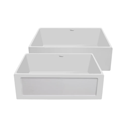 Whitehaus WHPLCON2719-WHITE Farmhaus Fireclay Reversible 27" Sink