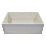 Whitehaus WHPLCON3319-BISCUIT Fireclay 33" Large Reversible Sink with Concave Front Apron