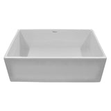 Whitehaus WHPLCON3319-WHITE Fireclay 33" Large Reversible Sink with Concave Front Apron