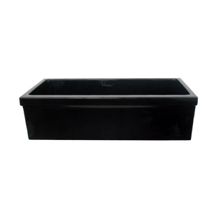 Whitehaus WHQ536-BLACK Farmhaus Fireclay Quatro Alcove Large Reversible Sink