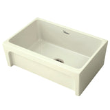 Whitehaus WHQ5530-BISCUIT Glencove Fireclay 30" Reversible Sink with Beveled Front Apron