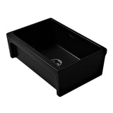 Whitehaus WHQ5530-BLACK Glencove Fireclay 30" Reversible Sink with Beveled Front Apron