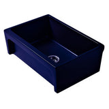 Whitehaus WHQ5530-BLUE Glencove Fireclay 30" Reversible Sink with Beveled Front Apron
