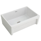 Whitehaus WHQ5530-WHITE Glencove Fireclay 30" Reversible Sink with Beveled Front Apron