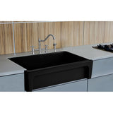 Whitehaus WHQ5530-BLACK Glencove Fireclay 30" Reversible Sink