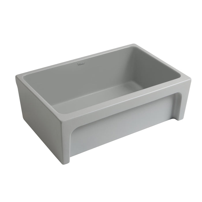 Whitehaus WHQ5530-M-LIGHTCEMENT Glencove 30" Reversible Matte Kitchen Fireclay Sink