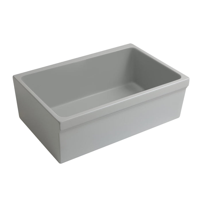 Whitehaus WHQ5530-M-LIGHTCEMENT Glencove 30" Reversible Matte Kitchen Fireclay Sink