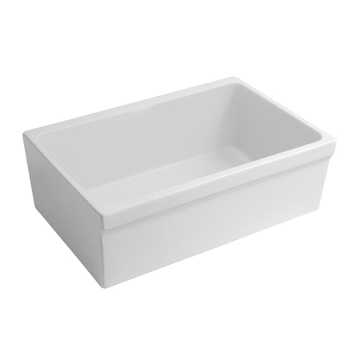 Whitehaus WHQ5530-M-WHITE Glencove 30" Reversible Matte Kitchen Fireclay Sink