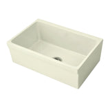 Whitehaus WHQ5530-BISCUIT Glencove Fireclay 30" Reversible Sink with Beveled Front Apron