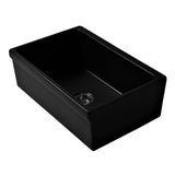 Whitehaus WHQ5530-BLACK Glencove Fireclay 30" Reversible Sink with Beveled Front Apron