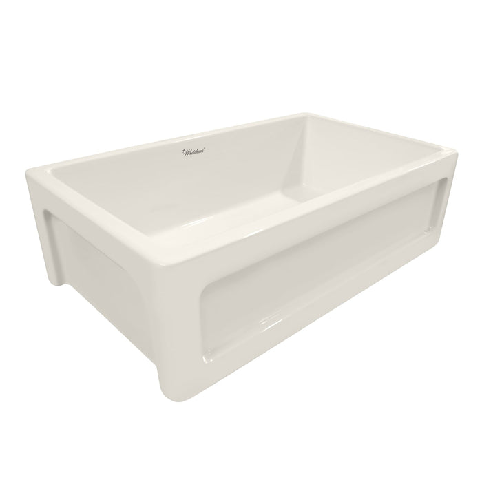 Whitehaus WHQ5550-BISCUIT Shakerhaus 33" Reversible Kitchen Fireclay Sink
