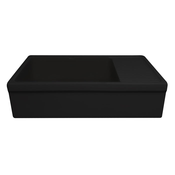 Whitehaus WHQD540-M-BLACK Farmhaus Quatro Alcove Large Reversible Fireclay Kitchen Sink