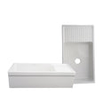 Whitehaus WHQD540-WHITE Farmhaus Fireclay Quatro Alcove Large Reversible Sink
