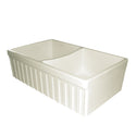 Whitehaus WHQDB332-BISCUIT Farmhaus Fireclay Quatro Alcove Reversible Double Bowl Sink
