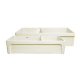 Whitehaus WHQDB5542-BISCUIT Glencove Fireclay 42" Large Double Bowl Reversible Sink