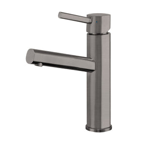 Whitehaus WHS1206-SB-GM Waterhaus Lead-Free Stainless Steel Single Lever Elevated Bathroom Faucet 