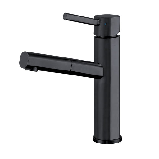 Whitehaus WHS1394-PSK-MBLK Waterhaus Single Hole, Single Lever Kitchen Faucet