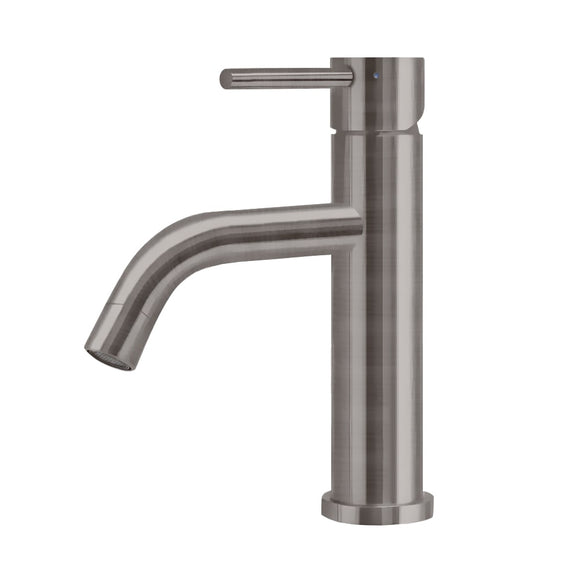 Whitehaus WHS8601-SB-GM Waterhaus Stainless Steel Single Lever Elevated Bathroom Faucet 