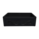 Whitehaus WHSIV3333-BLACK Glencove St. Ives 33" Front Apron Fireclay Sink