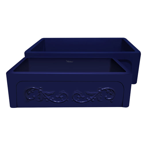 Whitehaus WHSIV3333-BLUE Glencove St. Ives 33" Front Apron Fireclay Sink