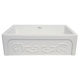 Whitehaus WHSIV3333-WHITE Glencove St. Ives 33" Front Apron Fireclay Sink
