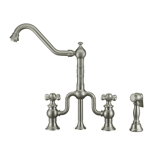 Whitehaus WHTTSCR3-9771-NT-BN Twisthaus Plus Bridge Faucet