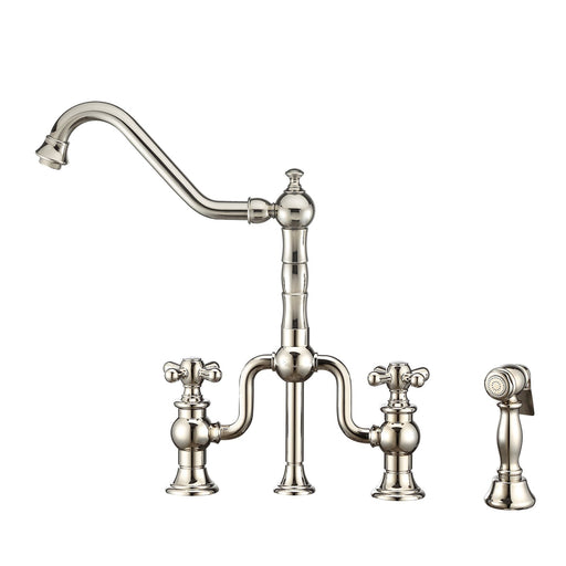 Whitehaus WHTTSCR3-9771-NT-PN Twisthaus Plus Bridge Faucet