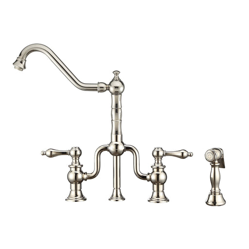 Whitehaus WHTTSLV3-9771-NT-PN Twisthaus Plus Bridge Faucet