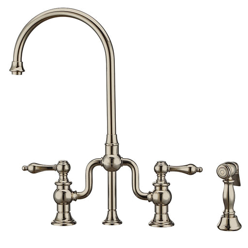 Whitehaus WHTTSLV3-9773-NT-PN Twisthaus Plus Bridge Faucet
