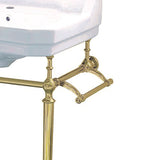 Whitehaus WHV024-L33-3H-B Victoriahaus Console with Rectangular Bowl, Towel Bar, and Overflow