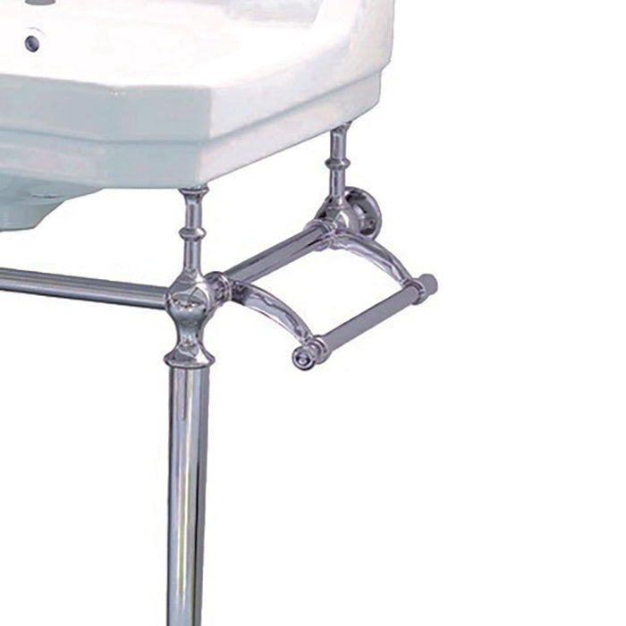 Whitehaus WHV024-L33-3H-BN Victoriahaus Console with Rectangular Bowl, Towel Bar, and Overflow