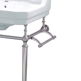 Whitehaus WHV024-L33-3H-PN Victoriahaus Console with Rectangular Bowl, Towel Bar, and Overflow