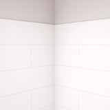 DreamLine WKDS363684XMS00 DreamStone 36" D x 36" W x 84" H Corner Shower Wall Kit in White Modern Subway Pattern