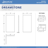 DreamLine WKDS424284XMS00 DreamStone 42" D x 42" W x 84" H Corner Shower Wall Kit in White Modern Subway Pattern