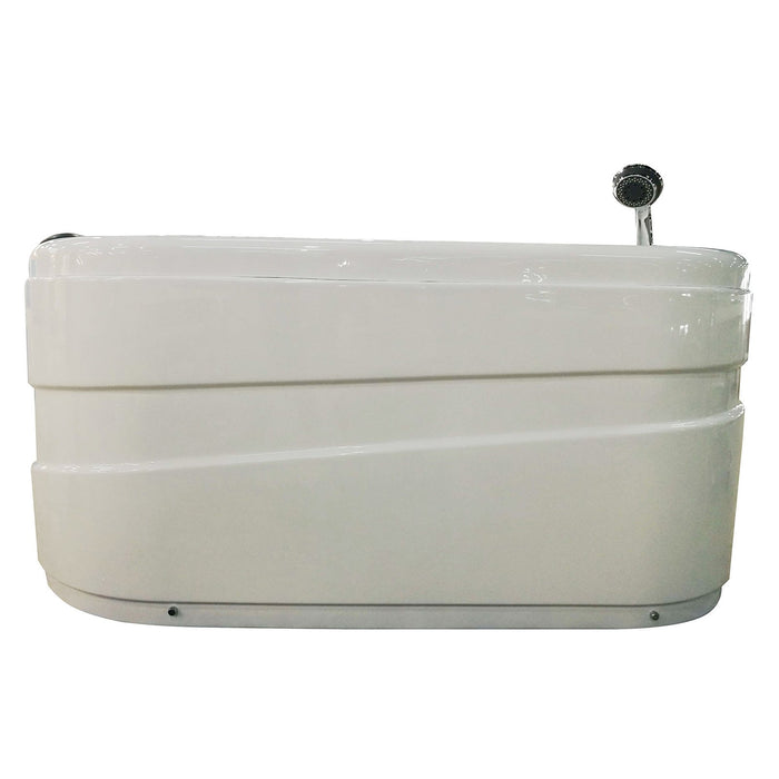 EAGO AM175-R 5' White Acrylic Corner Whirlpool Bathtub - Drain on Right