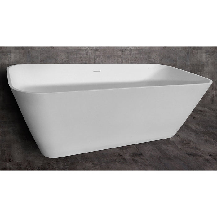 ALFI AB9952 67" White Rectangular Solid Surface Smooth Resin Soaking Bathtub