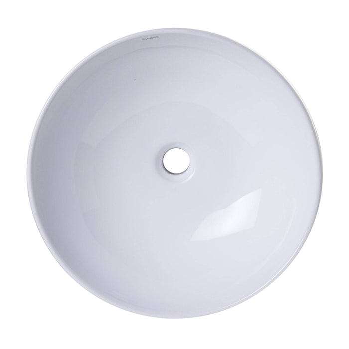 EAGO BA351 18" ROUND CERAMIC ABOVE MOUNT BATHROOM BASIN VESSEL Sink