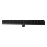 ALFI Brand ABLD24C-BM 24" Black Matte Stainless Steel Linear Shower Drain with Groove Holes