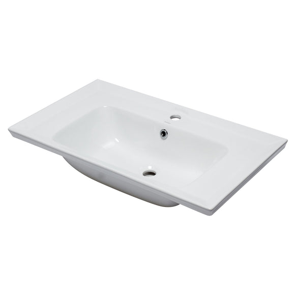 EAGO BH003 White Ceramic 32" x 19" Rectangular Drop In Sink