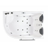 EAGO AM124ETL-L 6 ft Left Corner Acrylic White Whirlpool Bathtub for Two