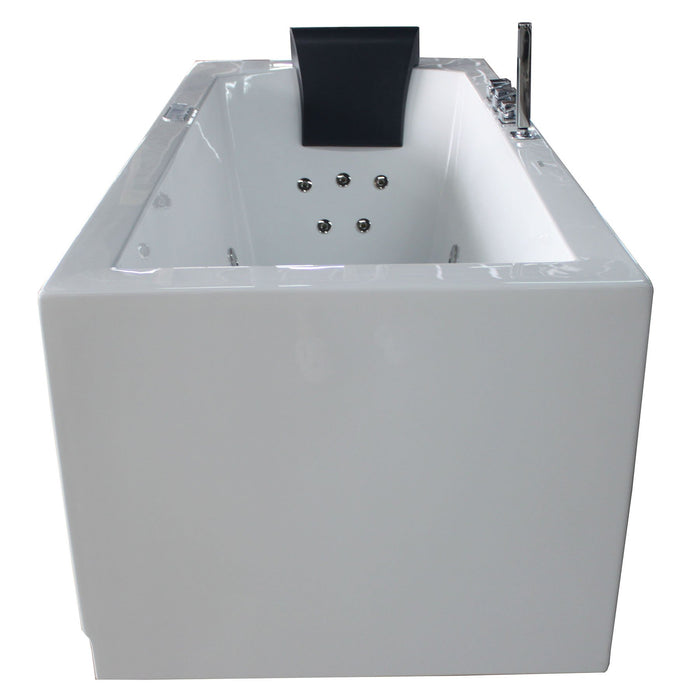 EAGO AM154ETL-R6 6 ft Acrylic White Rectangular Whirlpool Bathtub with Fixtures