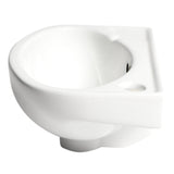 ALFI Brand ABC118 White 14" Small Wall Mounted Ceramic Sink with Faucet Hole