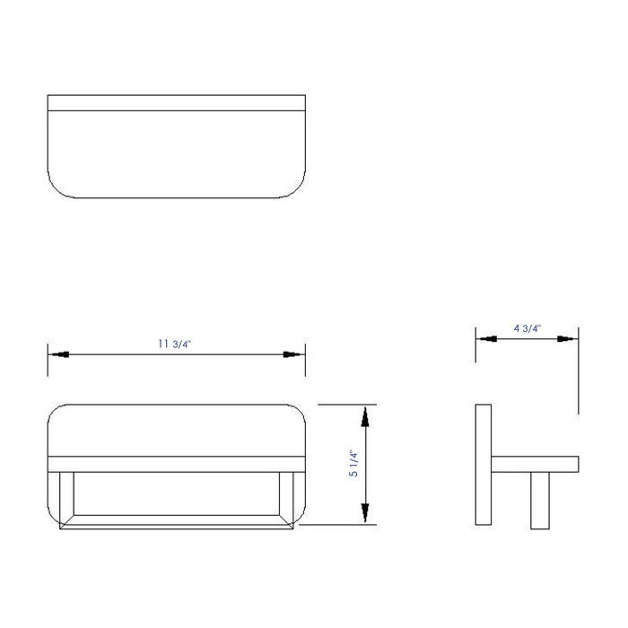 ALFI AB5510 12" Small Wooden Shelf with Chrome Towel Bar Bathroom Accessory